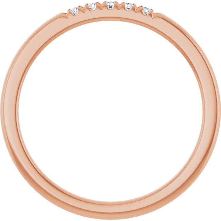 10K Rose Gold .07 CTW Natural Diamond French-Set Anniversary Band