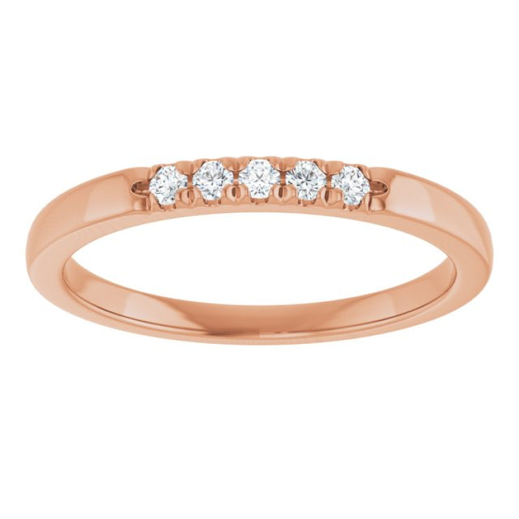 10K Rose Gold .08 CTW Natural Diamond French-Set Anniversary Band