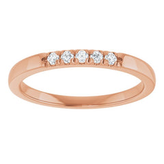 10K Rose Gold .08 CTW Natural Diamond French-Set Anniversary Band