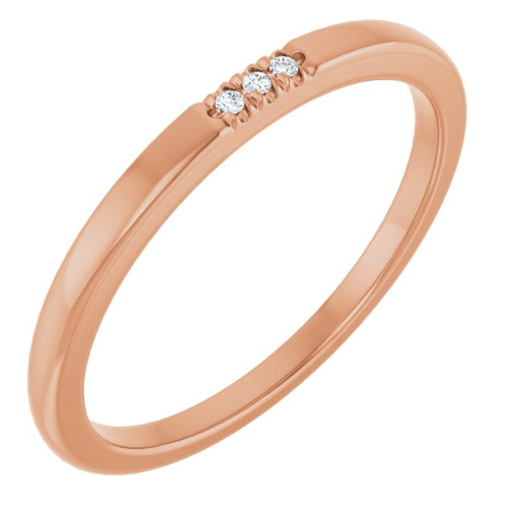 10K Rose Gold .015 CTW Natural Diamond Anniversary Band