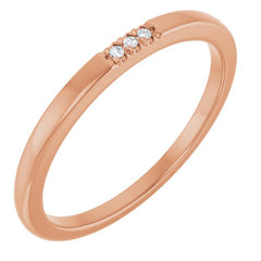 10K Rose Gold .015 CTW Natural Diamond Anniversary Band