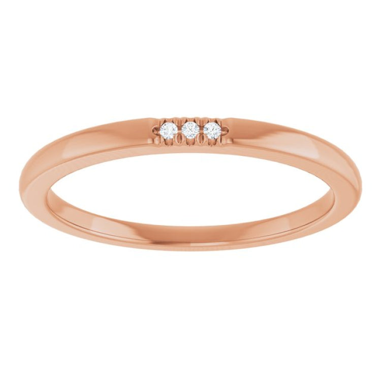 10K Rose Gold .015 CTW Natural Diamond Anniversary Band