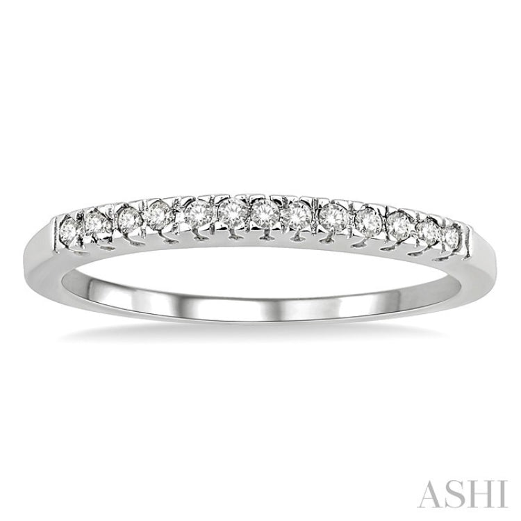 1/10 Ctw Round Cut Diamond Wedding Band in 10K White Gold