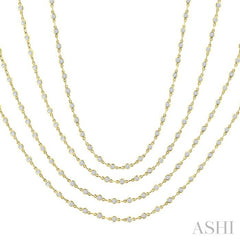 7 Ctw Bezel Set Round Cut Diamond Layered 60-Inch Necklace in 14K Yellow Gold