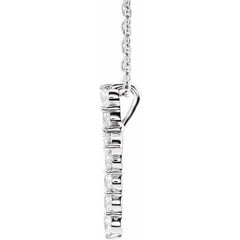 14K White Gold 1/4 CTW Natural Diamond Cross 16-18" Necklace