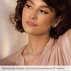 14K Rose Gold 1/4 CTW Lab-Grown Diamond 3-Station 18" Necklace