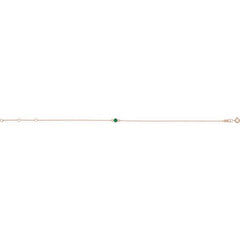 14K Rose Gold Lab-Grown Emerald Bezel-Set Solitaire 6 1/2-7 1/2" Bracelet