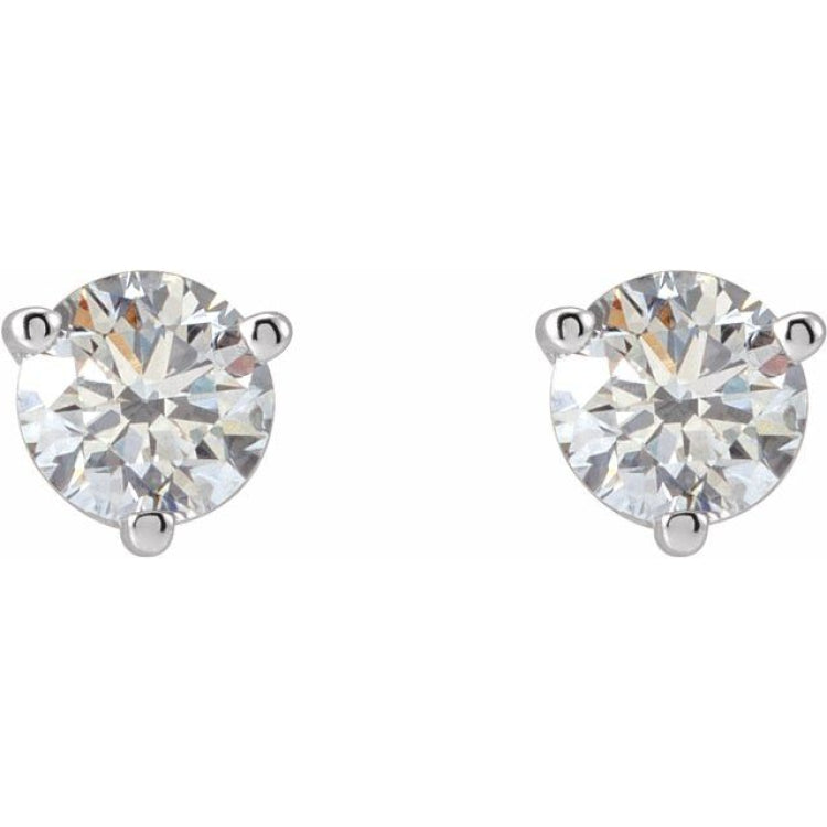 Sterling Silver 1/5 CTW Natural Diamond   Earrings