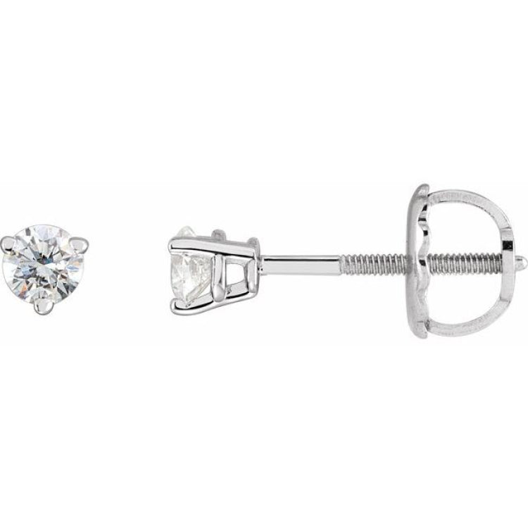 14K White Gold .06 CTW Natural Diamond Earrings