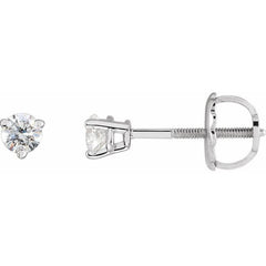 Sterling Silver .06 CTW Natural Diamond  Earrings