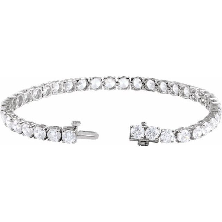 14K White Gold 12 CTW Lab-Grown Diamond Line 7" Bracelet