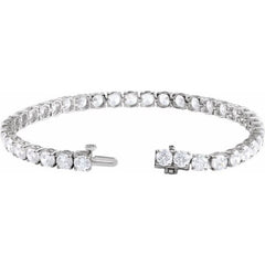 14K White Gold 12 CTW Lab-Grown Diamond Line 7" Bracelet