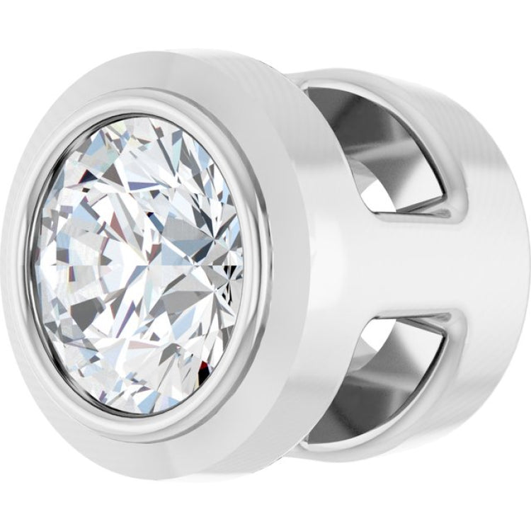 14K White Gold .06 CT Lab-Grown Diamond Slide Pendant