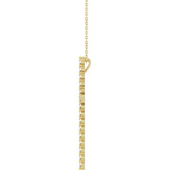 14K Yellow Gold 1 CTW Lab-Grown Diamond Cross 16-18" Necklace