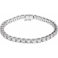14K White Gold 8 CTW Lab-Grown Diamond Line 7 1/4" Bracelet