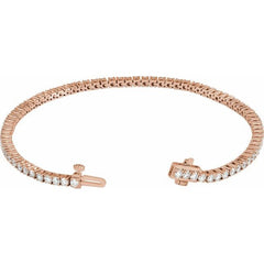14K Rose Gold 3 CTW Lab-Grown Diamond Line 7" Bracelet