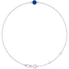 14K White Gold Lab-Grown Blue Sapphire 6 1/2-7 1/2" Bracelet