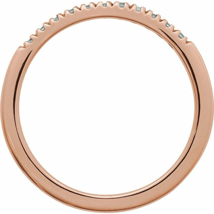 14K Rose Gold Natural Aquamarine Stackable Ring