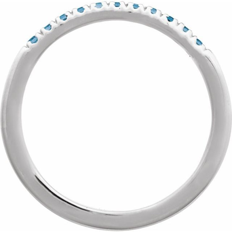 Sterling Silver Natural London Blue Topaz Stackable Ring