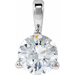 Platinum Lab-Grown Moissanite Pendant