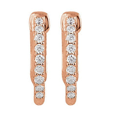 14K Rose Gold 1/4 CTW Lab-Grown Diamond Inside-Outside 14.5 mm Hinged Hoop Earrings