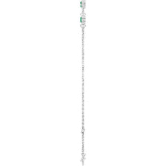 14K White Gold Natural Emerald Bezel-Set 3-Stone 6 1/2-7 1/2" Bracelet