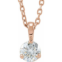 14K Rose Gold 1/4 CTW Lab-Grown Diamond 18" Necklace