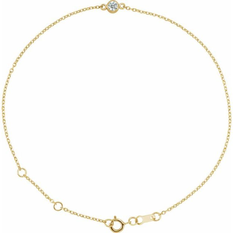14K Yellow Gold Lab-Grown Diamond 6 1/2-7 1/2" Bracelet