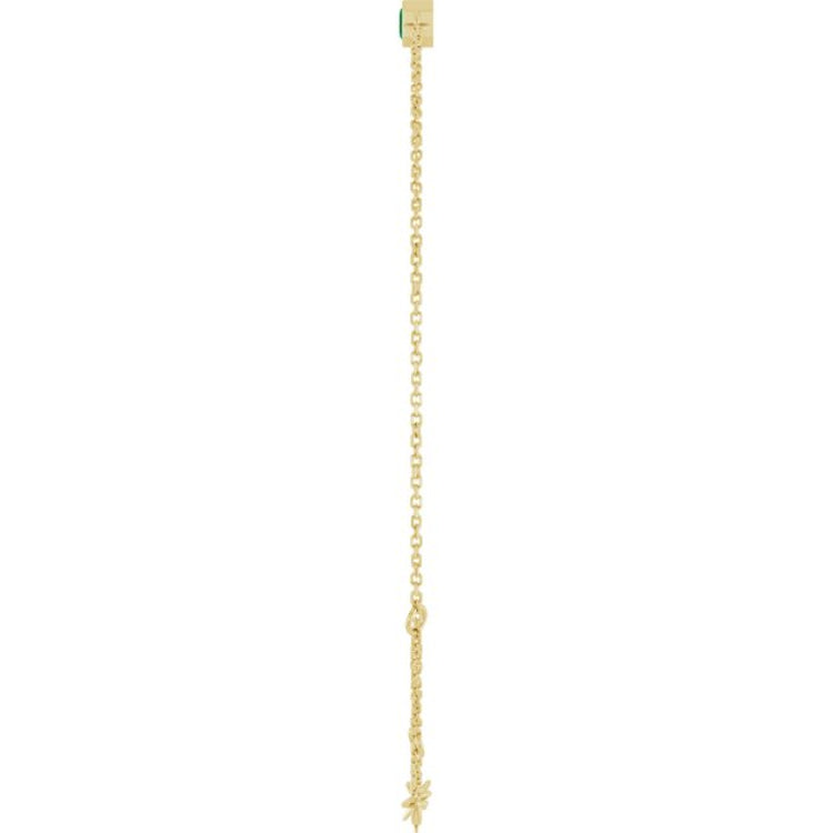 14K Yellow Gold Natural Emerald 6 1/2-7 1/2" Bracelet