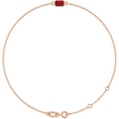 14K Rose Gold Lab-Grown Ruby 6 1/2-7 1/2" Bracelet