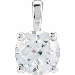 14K White Gold 2 CT Natural Diamond Pendant