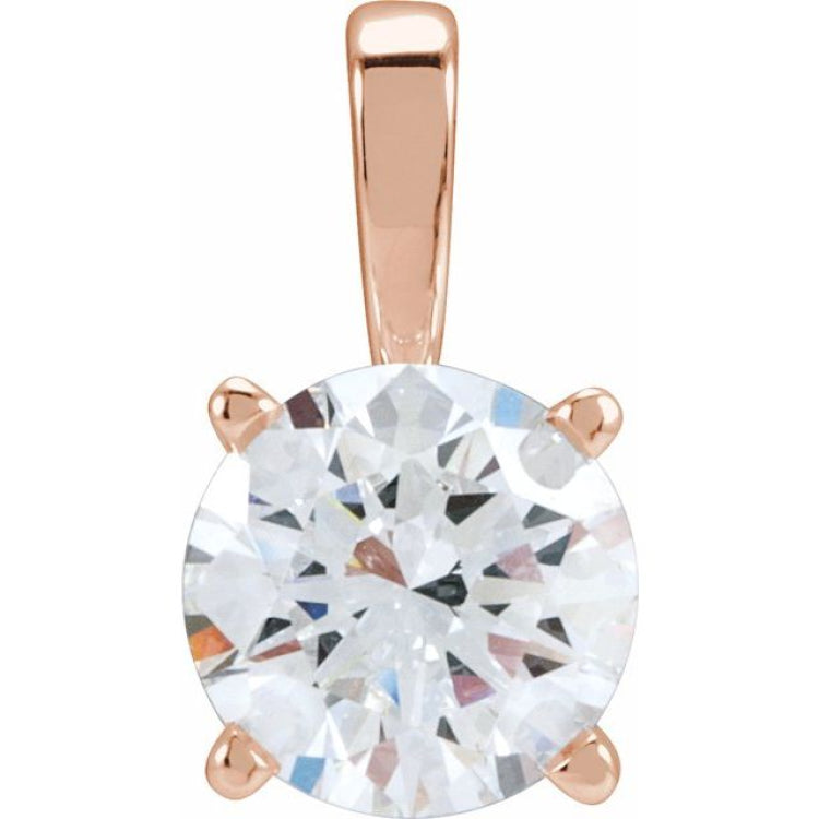 14K Rose Gold 2 CT Natural Diamond Pendant