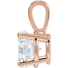 14K Rose Gold 2 CT Natural Diamond Pendant