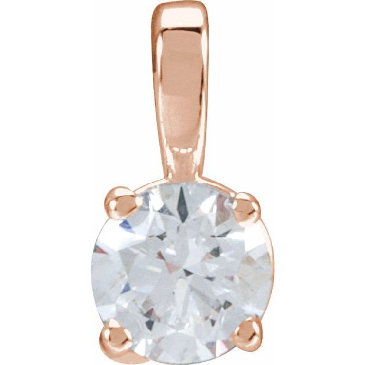 14K Rose Gold 3/4 CT Lab-Grown Diamond Pendant