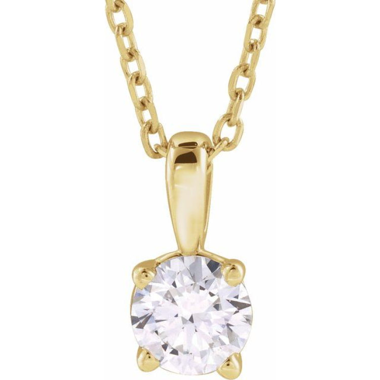 14K Yellow Gold 1 1/2 CT Lab-Grown Diamond 18" Necklace