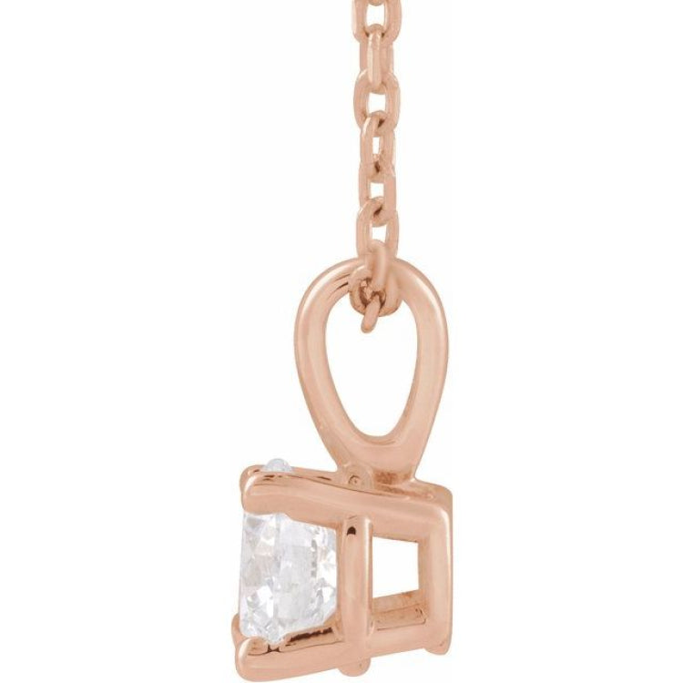 14K Rose Gold 1 1/2 CT Lab-Grown Diamond 18" Necklace