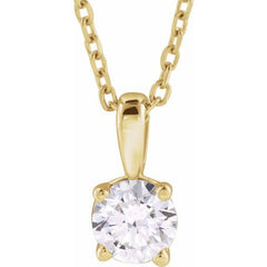 14K Yellow Gold 1/2 CT Lab-Grown Diamond 18" Necklace