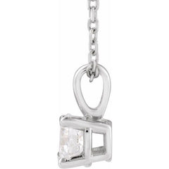14K White Gold 3/4 CT Lab-Grown Diamond 18" Necklace