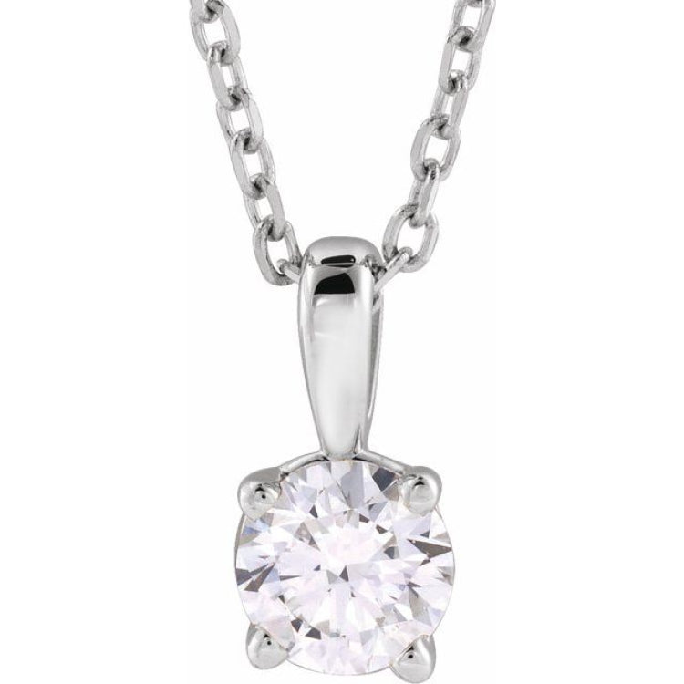 14K White Gold 1 CT Lab-Grown Diamond 18" Necklace