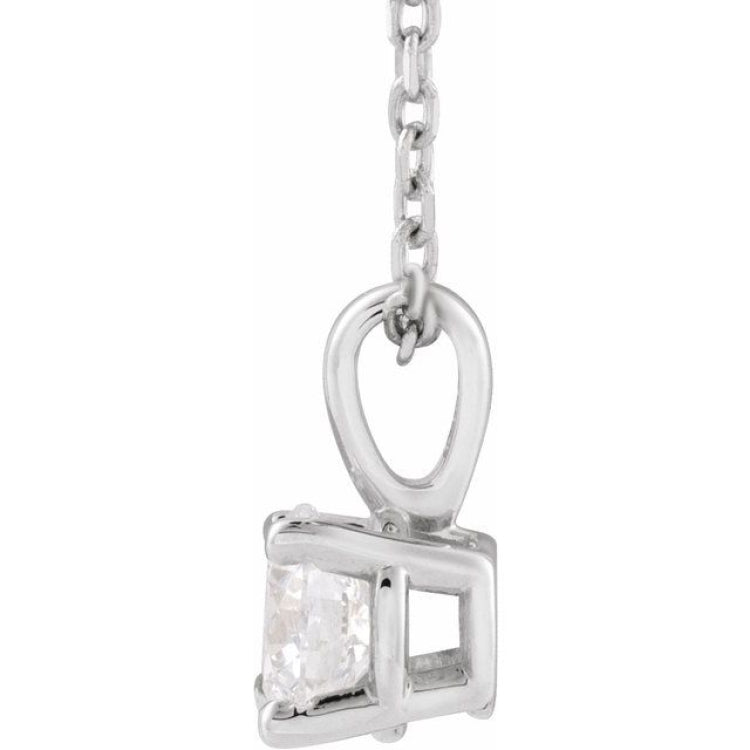 14K White Gold 1 CT Lab-Grown Diamond 18" Necklace