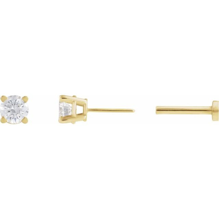 14K Yellow Gold 1/6 CT Lab-Grown Diamond  Earring