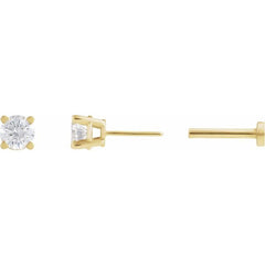 14K Yellow Gold 1/6 CT Lab-Grown Diamond  Earring