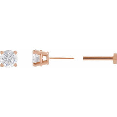 14K Rose Gold 1/4 CT Lab-Grown Diamond Earring
