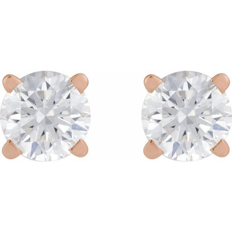 14K Rose Gold 1/4 CT Lab-Grown Diamond Earring