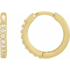 Platinum 1/6 CTW Lab-Grown Diamond Hinged 10 mm Hoop Earrings