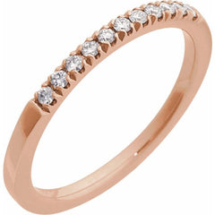 10K Rose Gold 1/6 CTW Natural Diamond Stackable Ring