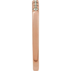 10K Rose Gold Natural Aquamarine Stackable Ring