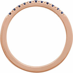 10K Rose Gold Natural Blue Sapphire Stackable Ring