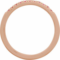 10K Rose Gold Natural Pink Tourmaline Stackable Ring