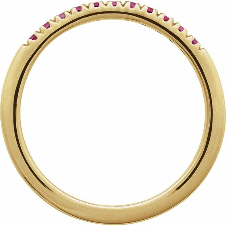 10K Yellow Gold Natural Ruby Stackable Ring